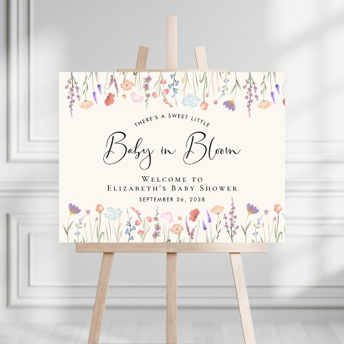 Wildflower Baby in Bloom Baby Shower Welcome Foam Board