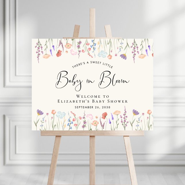 Wildflower Baby in Bloom Baby Shower Welcome Foam Board (Creator Uploaded)