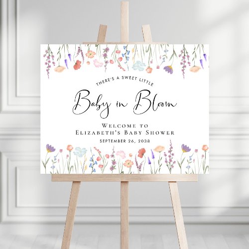 Wildflower Baby in Bloom Baby Shower Welcome Foam Board