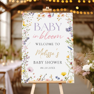 Wildflower Baby In Bloom Baby Shower Welcome Foam Board