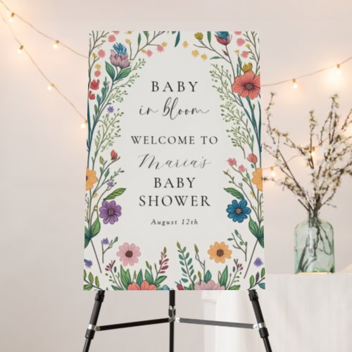 Wildflower Baby In Bloom Baby Shower Welcome Foam Board