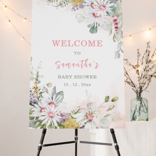  Wildflower Baby in Bloom Baby Shower Welcome Foam Board