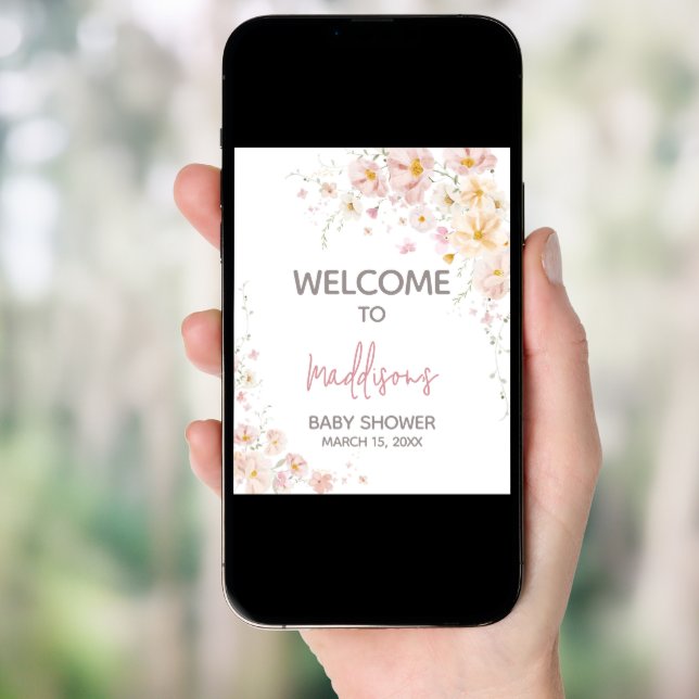 Wildflower Baby in Bloom Baby Shower Welcome Poster (Front Digital)