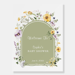 Wildflower Baby In Bloom Baby Shower Welcome Sign