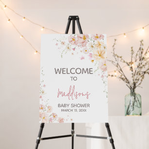 Wildflower Baby in Bloom Baby Shower Welcome Sign