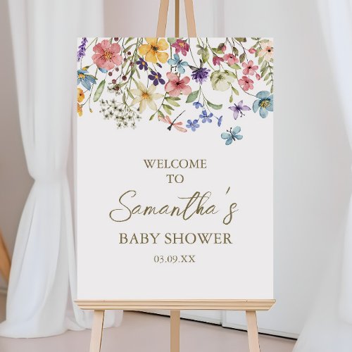 Wildflower Baby In Bloom Baby Shower Welcome Sign