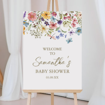 Wildflower Baby In Bloom Baby Shower Welcome Sign by LoveandWishesPaperie at Zazzle