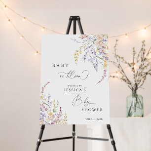 Wildflower Baby In Bloom Baby Shower Welcome Sign