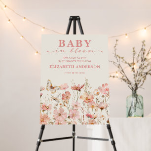 Wildflower Baby in Bloom Baby Shower Welcome Sign