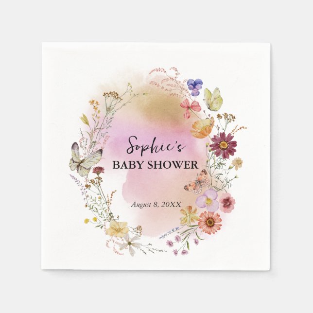 Wildflower Baby In Bloom Cocktail Napkins (Front)