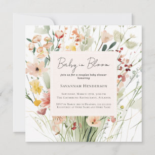 Wildflower Baby in Bloom Couples Baby Shower Invitation