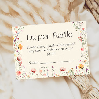 Wildflower Baby In Bloom Diaper Raffle Baby Shower Enclosure Card
