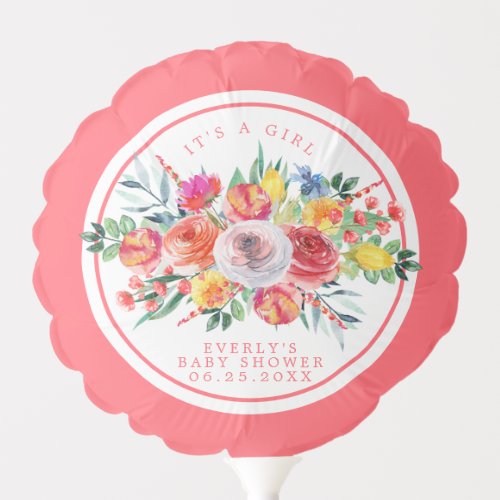 Wildflower Baby In Bloom Floral Baby Shower Balloon