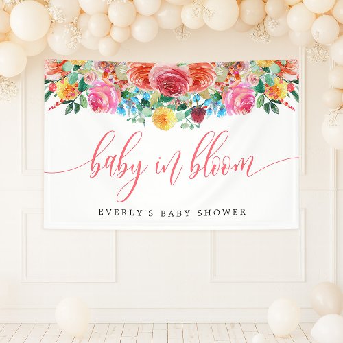 Wildflower Baby In Bloom Floral Baby Shower Banner