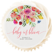 Wildflower Baby In Bloom Floral Baby Shower Edible Frosting Rounds