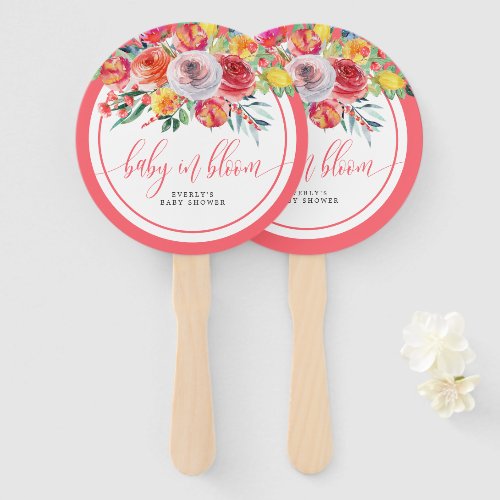 Baby Shower Favors 18 Wildflower Baby In Bloom Floral Baby Shower Hand Fan