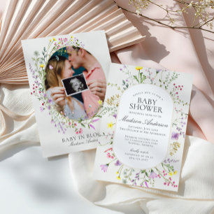Wildflower Baby in Bloom Floral Baby Shower Invitation