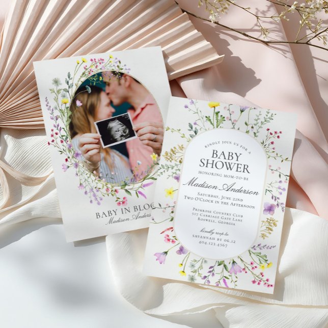 Wildflower Baby in Bloom Floral Baby Shower Invitation (Creator Uploaded)