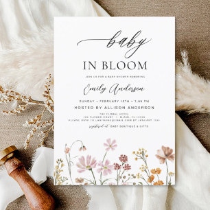 Wildflower Baby in Bloom Floral Baby Shower Invitation