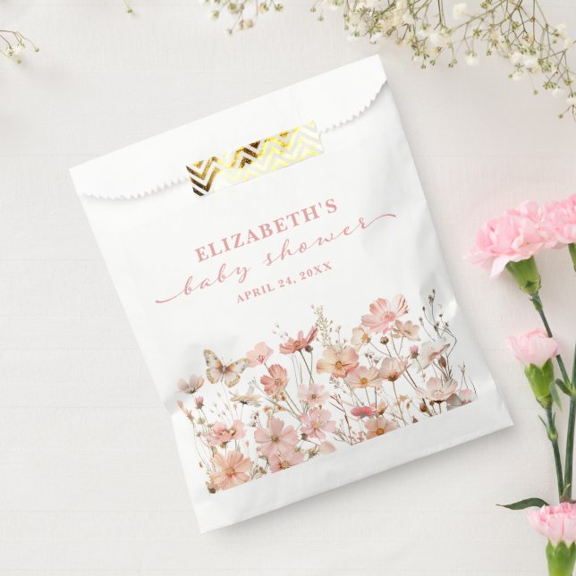 Wildflower Baby in Bloom Girl Baby shower Favor Bag (Sealed)