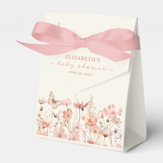 Wildflower Baby in Bloom Girl Baby shower Favor Boxes (Front Side)
