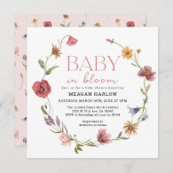 Wildflower Baby In Bloom Girl Baby Shower Invitation