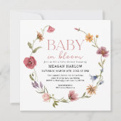 Wildflower Baby In Bloom Girl Baby Shower Invitation (Front)