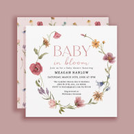 Wildflower Baby In Bloom Girl Baby Shower Invitation