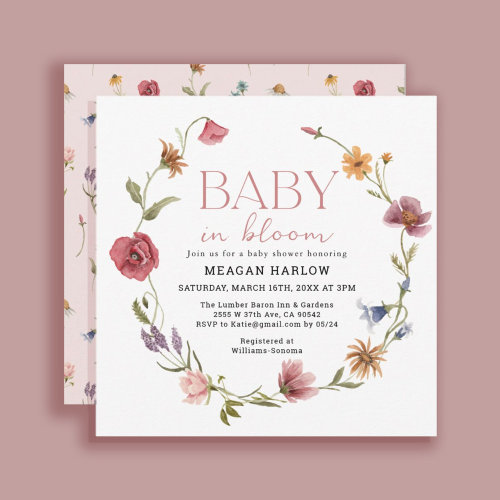 Wildflower Baby In Bloom Girl Baby Shower