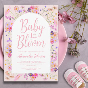 Wildflower baby in bloom Girl Baby Shower Invitation