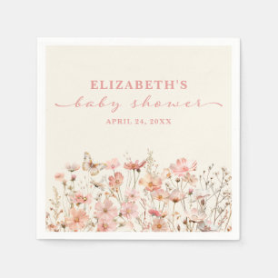 Wildflower Baby in Bloom Girl Baby shower Napkins