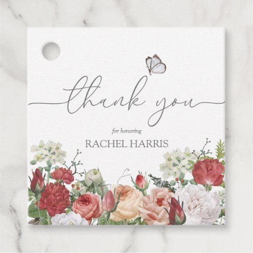 Wildflower Baby in Bloom Girl Thank You Gift Tags