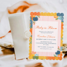 Wildflower Baby in Bloom Scalloped Baby Shower  In