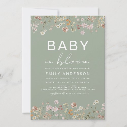 Wildflower Baby in Bloom Shower Invitation