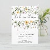 Wildflower Baby in Bloom Spring Floral baby shower Invitation (Standing Front)
