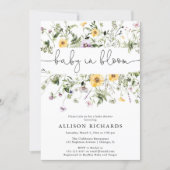 Wildflower Baby in Bloom Spring Floral baby shower Invitation (Front)