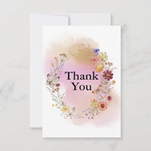 Wildflower baby in bloom thank you card (Front)