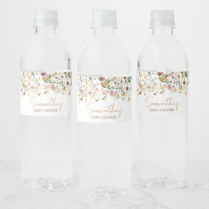 Wildflower Baby in Bloom Water Bottle Label