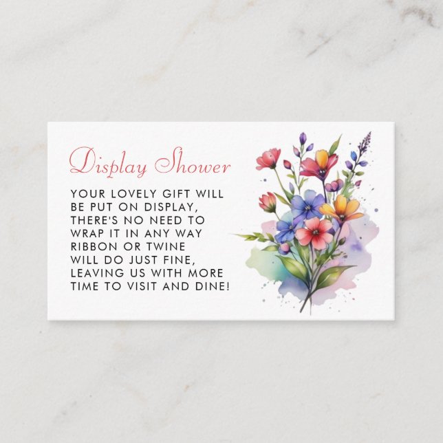 Wildflower Baby in bloom watercolor Enclosure Card (Front)