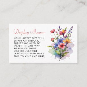 Wildflower Baby in bloom watercolor Enclosure Card