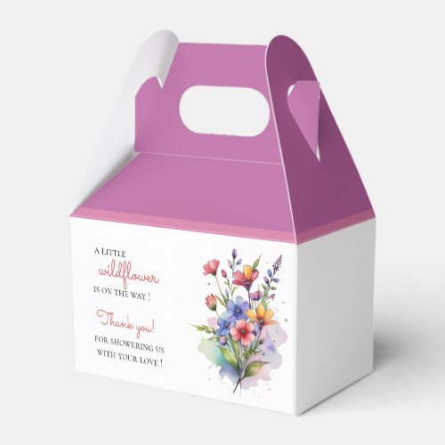 Wildflower baby in bloom watercolor floral favor boxes