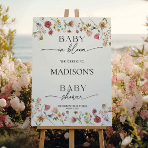 Wildflower Baby In Bloom Welcome Sign