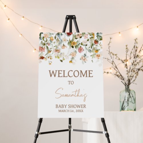 Wildflower Baby in Bloom Welcome Sign