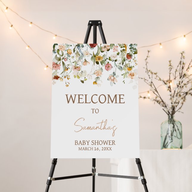 Wildflower Baby in Bloom Welcome Sign (In Situ (Stand))