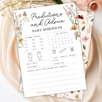 Wildflower Baby Predictions Advice Pink Game Card