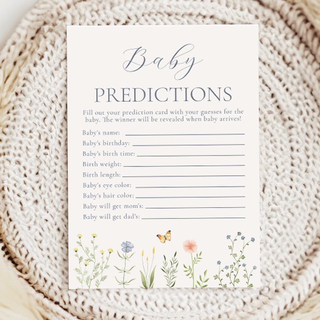 Wildflower Baby Predictions Baby Shower Game Advice Card (Creator Uploaded)