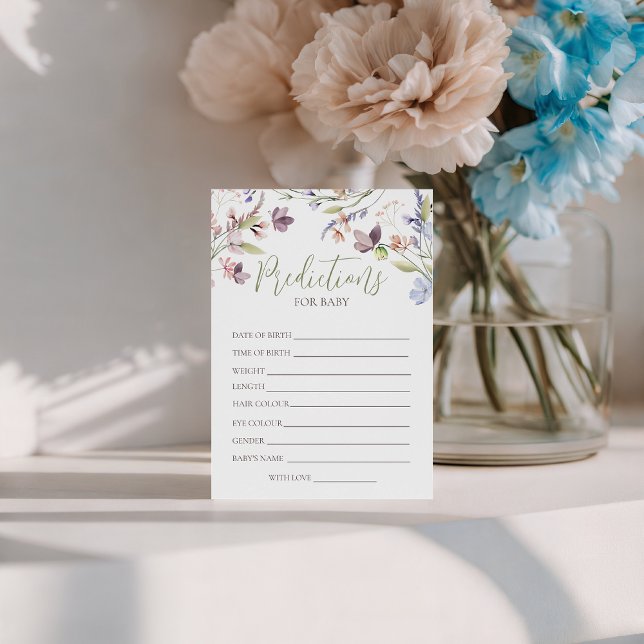 Wildflower Baby Predictions Card (Creator Uploaded)