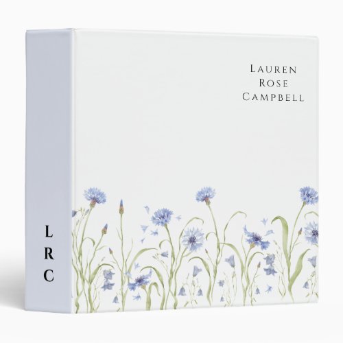Wildflower Baby Shower 3 Ring Binder