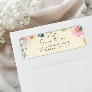 Wildflower Baby Shower Address Label