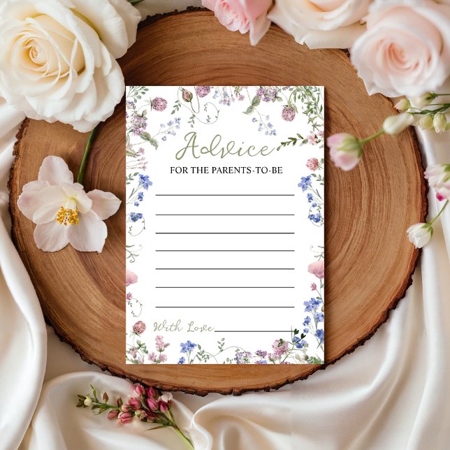 Wildflower Baby Shower Advice Card (Creator Uploaded)